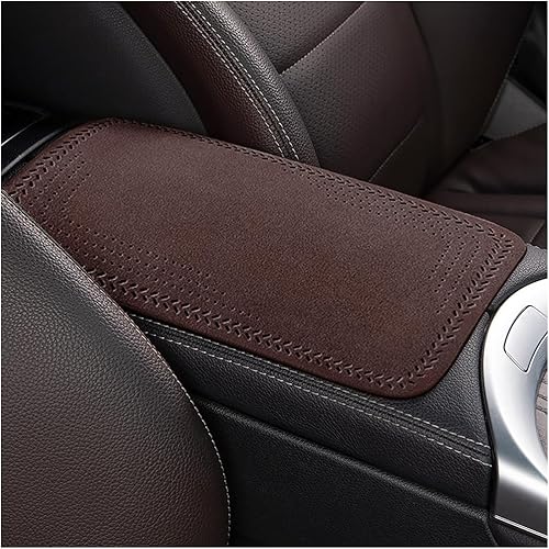 Almohadilla de almacenamiento para reposabrazos de automóvil, funda de consola central de gamuza, tela de algodón lavable agradable a la piel,