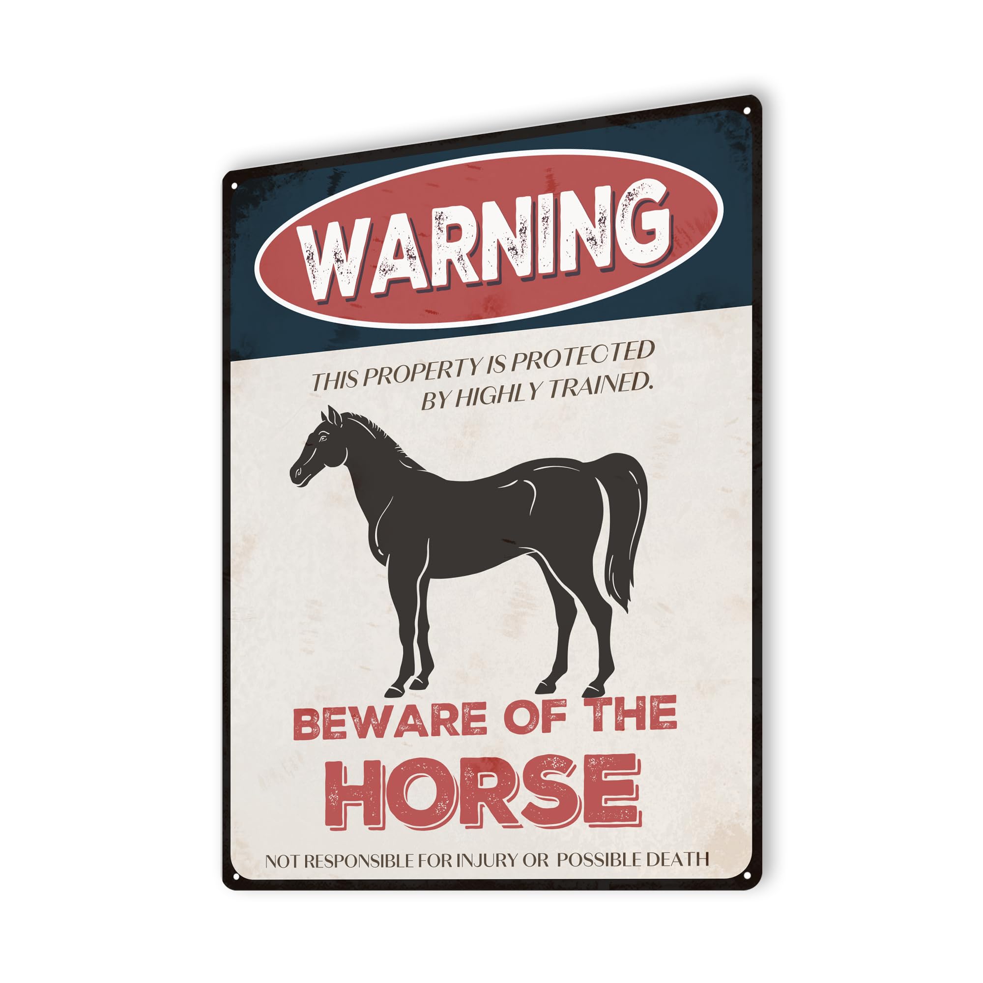 Amazon.com : Beware of Horse Sign 12x16 inch Animal Metal Signs for ...