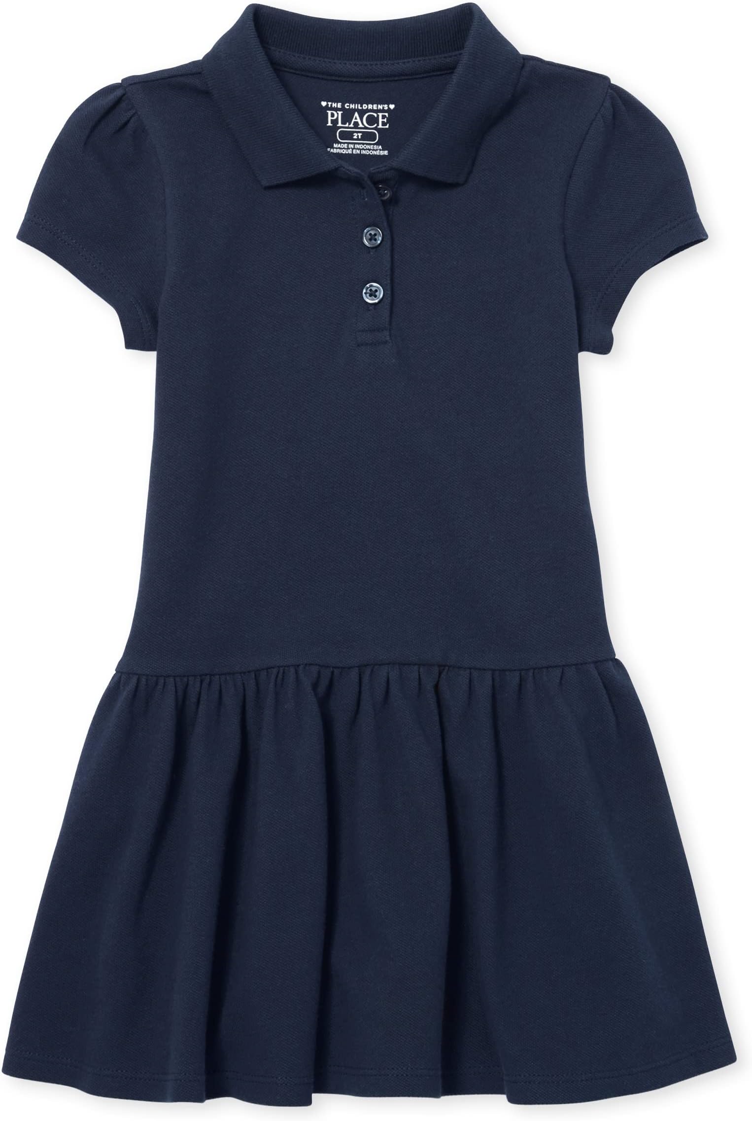 Baby-Girls and Toddler Short Sleeve Pique Polo Dress Drop Waist