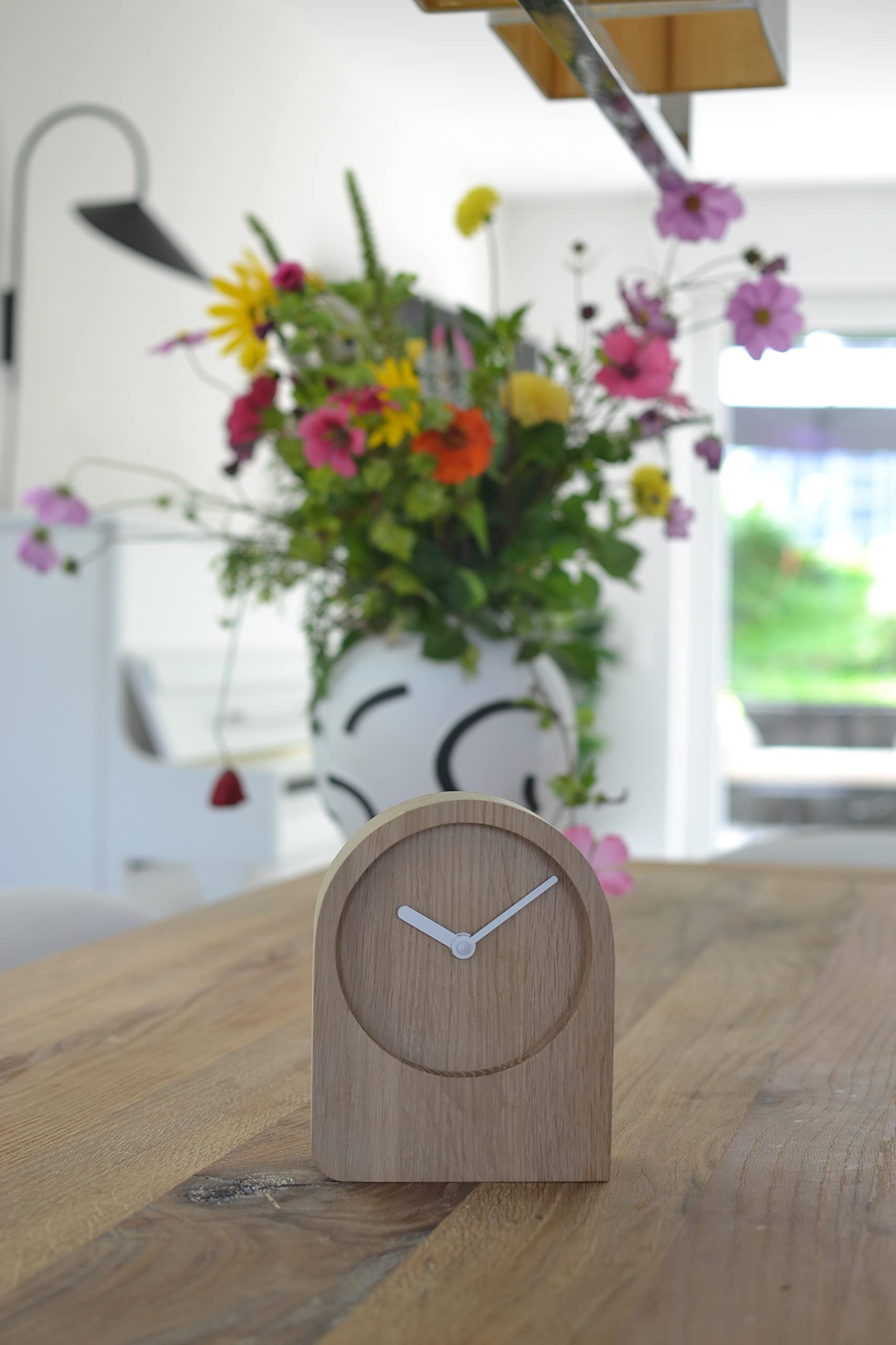 Orologio radiocomandato, Luci LED bianche calde, Movimento silenzioso, senza fili, Effetto legno massiccio, lancette dorate, FISHTEC | Leroy Merlin