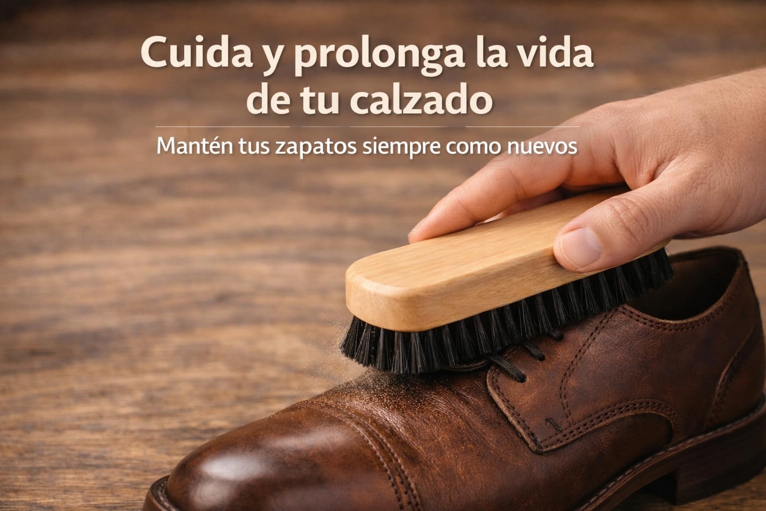 Cepillo Limpieza Zapatos Cerdas Duras Madera Natural Cepillo para Calzado Multiusos Limpiar Botas Zapatillas y Cuero Duradero 1 Unidad - 2