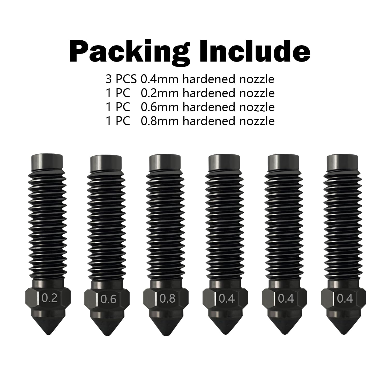 Amazon.com: HzdaDeve 6PCS 0.2MM 0.4MM 0.6MM 0.8MM Hardened Nozzles