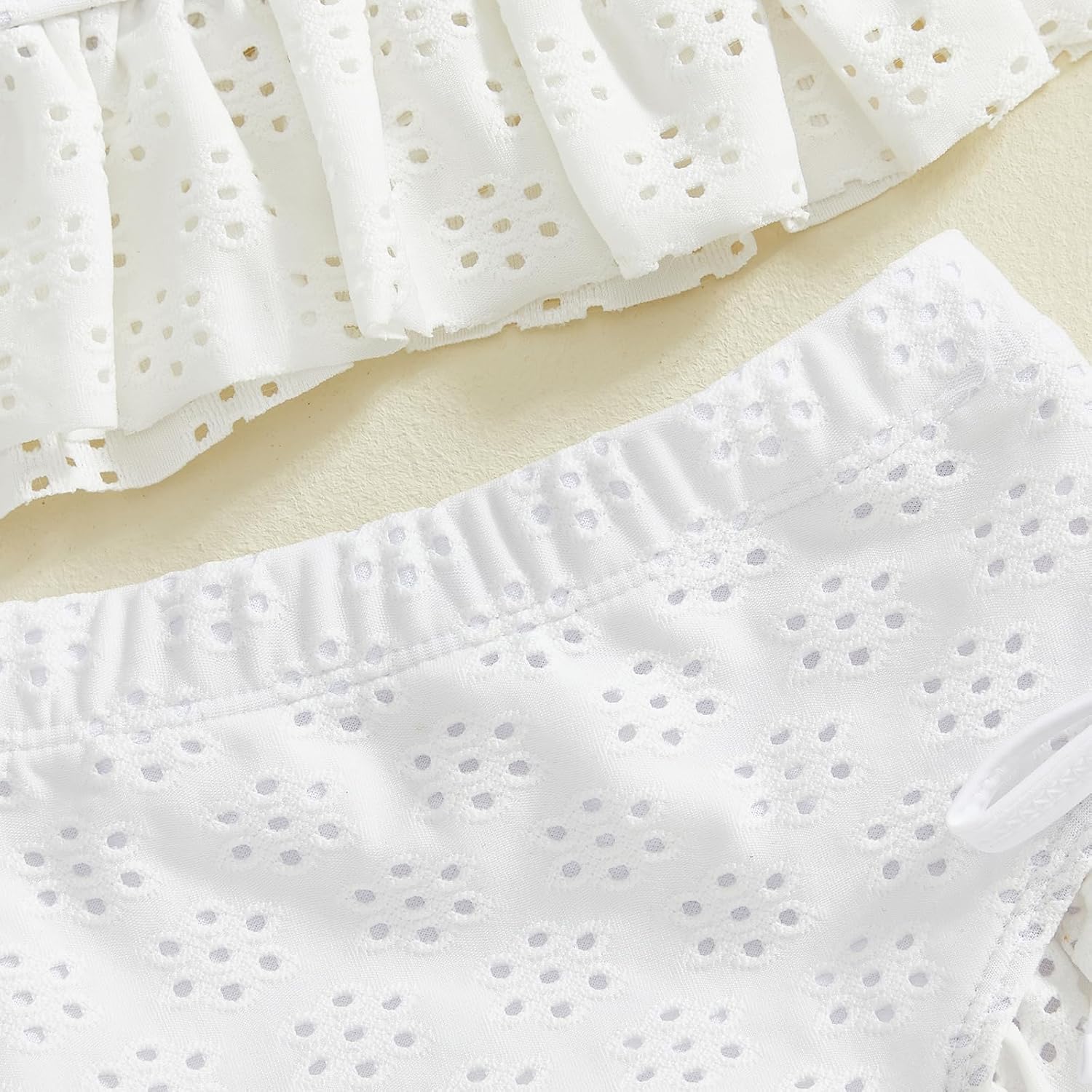 Yccutest Summer Swim Suit Baby Girl Purple White Pink Swimsuit Toddler Girl Solid Bathing Suit Infant Two Piece Bikini Set - Image 6