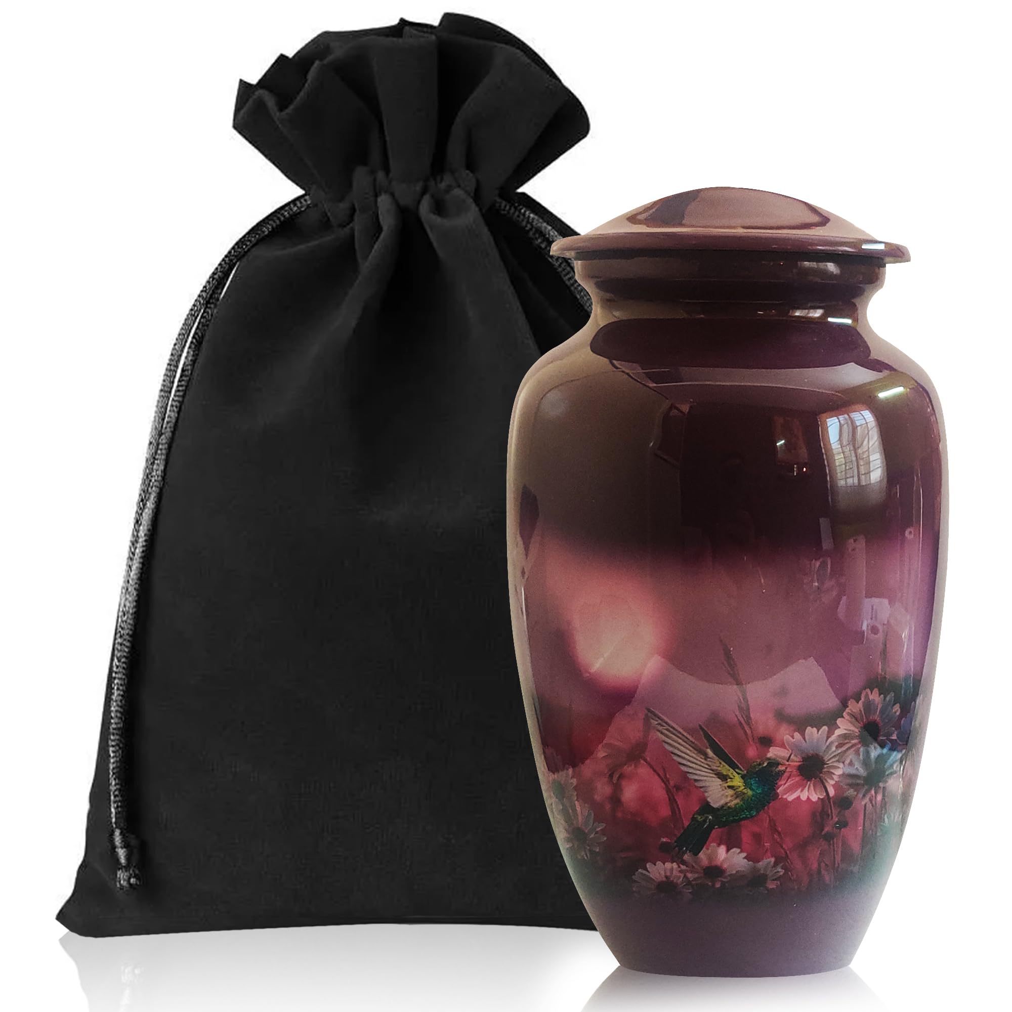 Blessings Decor Cremation Urns for Human Ashes Adult for Funeral, Burial, Home, Cremation Urns for Human Ashes (Mauv Flower)