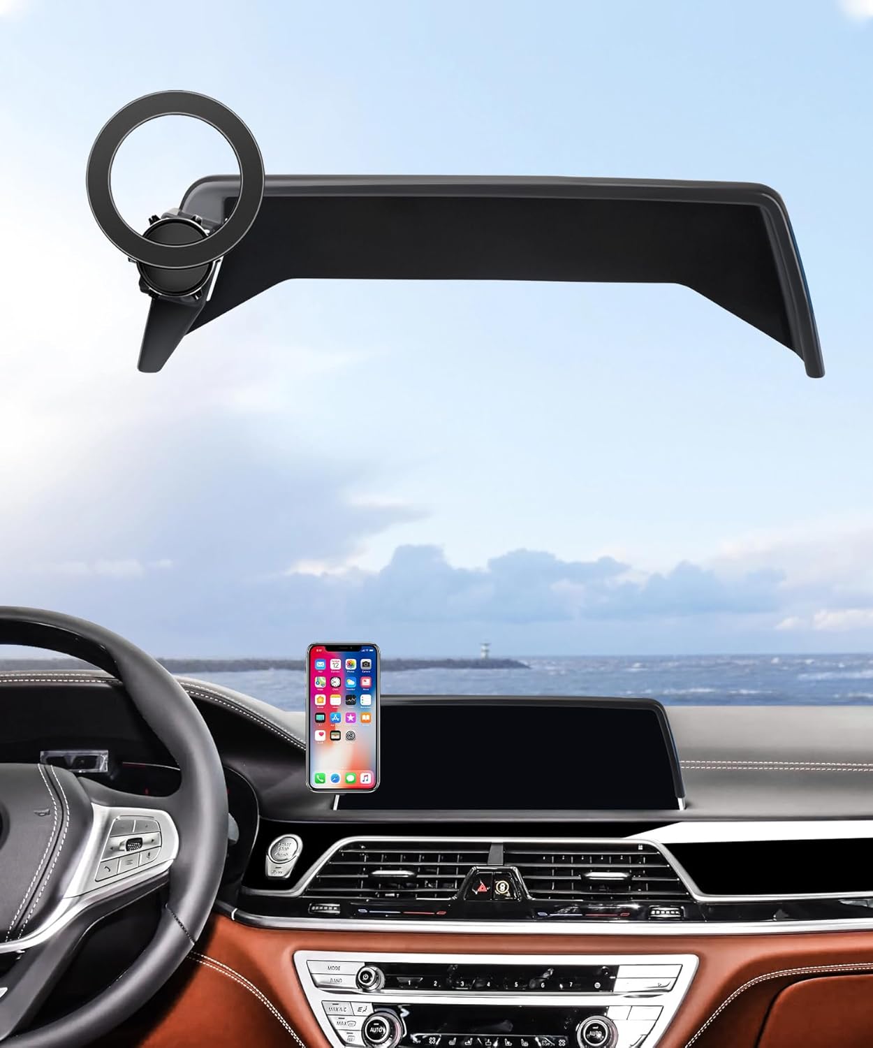 Car Phone Holder for BMW 7 Series 2016-2022 Accessories 10.25/10.3 inch Screen Fixed Clip, Phone Mount Compatible with MagSafe, Cell Phone Holder Does Not Affect Air Vent