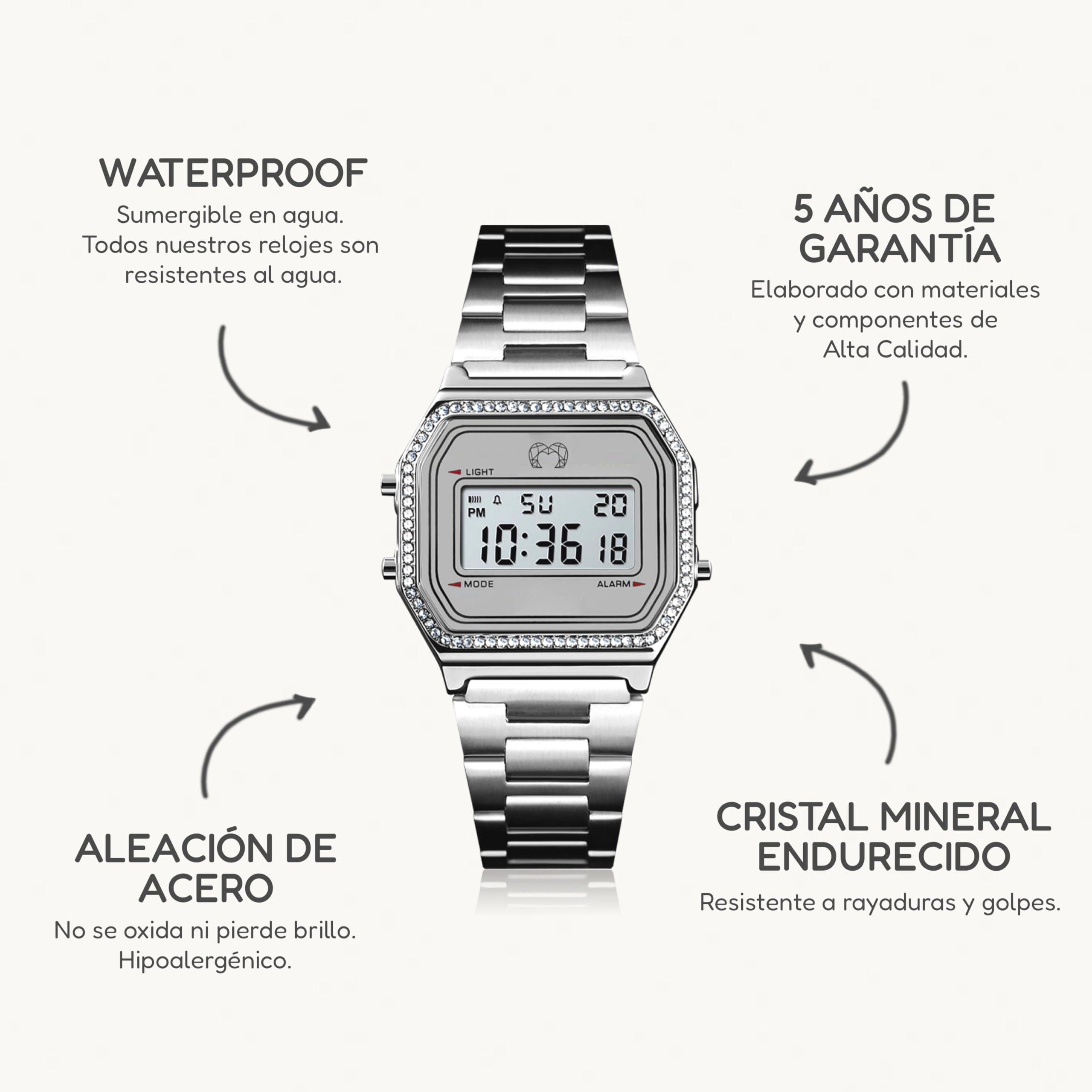 Reloj analógico de Mujer clásico de Estilo Vintage, bordeado con circonitas Brillantes, Resistente al Agua 3ATM, Acabado Sofisticado y Elegante. Maquinaria de Cuarzo