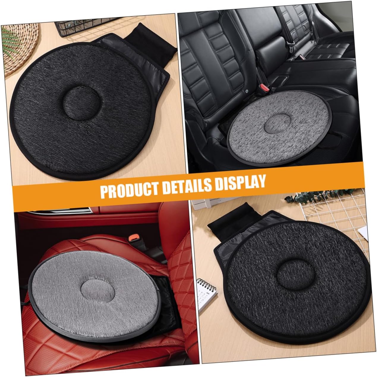 2pcs Rotating Car Seat Cushion Swivel Seat Pads for Driving Auto Cushions Eva Material
