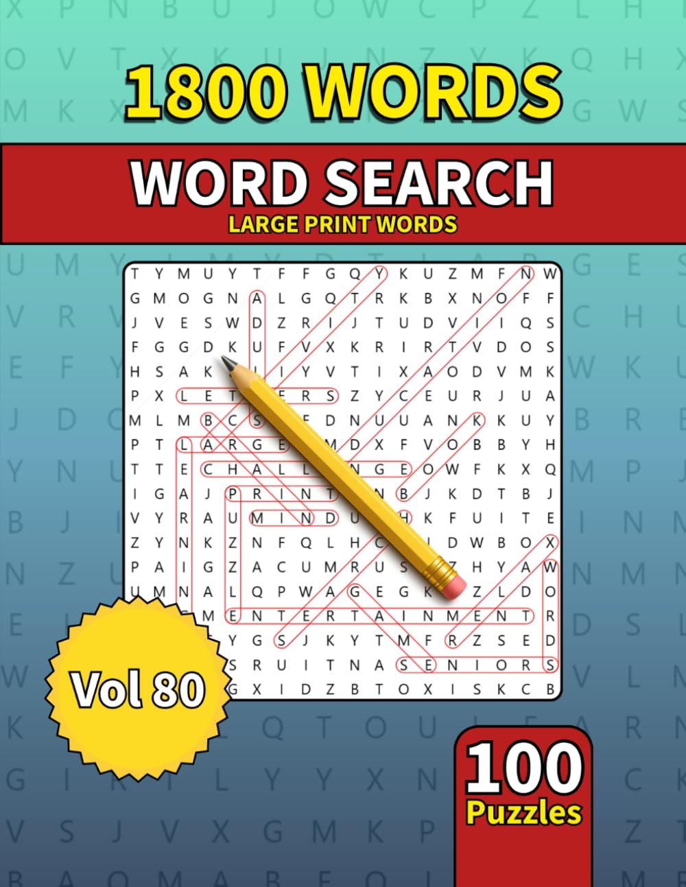 Large Print Word Search Book for Adults: 1800 Words - 100 Puzzles - Varied Themes - Perfect for Adults, Seniors & Teens - Vol 80