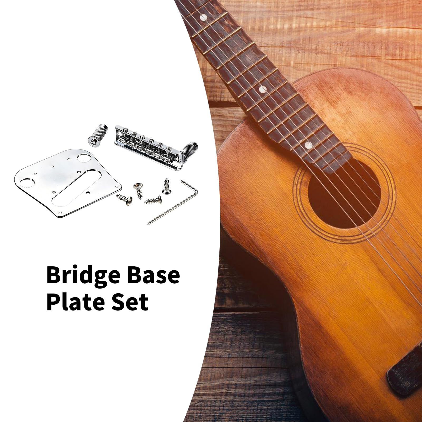 Juego de repuesto profesional de 6 sillines y placa estabilizadora para puente de guitarra B5 y B50 de fácil instalación y placa estabilizadora