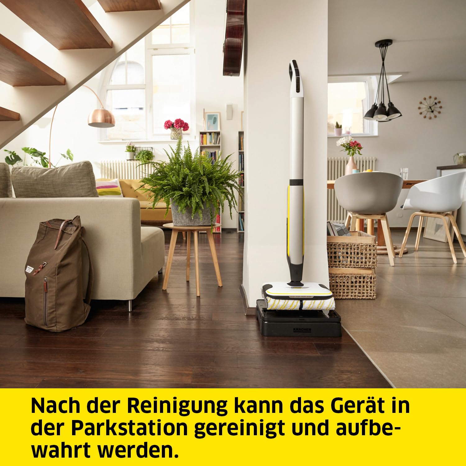 KÄRCHER Hartbodenreiniger FC 7 Cordless Extra, kabelloser Bodenreiniger mit 4 rotierenden Mikrofaserwalzen, Akkulaufzeit: ca. 45 min, Flächenleistung pro Akkuladung: ca. 135 m², exklusiv bei Amazon