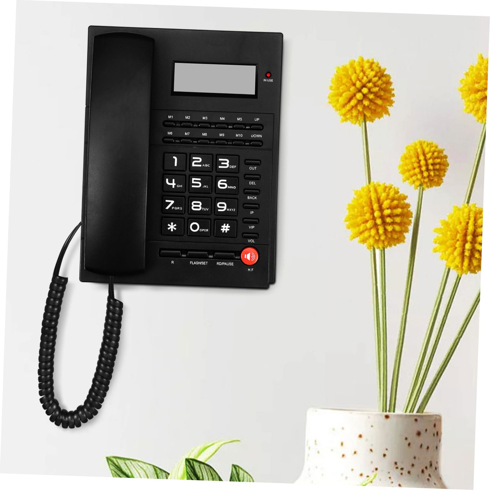 Telefono da Ufficio con ID Chiamante e Selezione Tono Telefono da Tavolo per Casa e Hotel Design Chiaro per Anziani Riconoscimento Chiamate e Volume