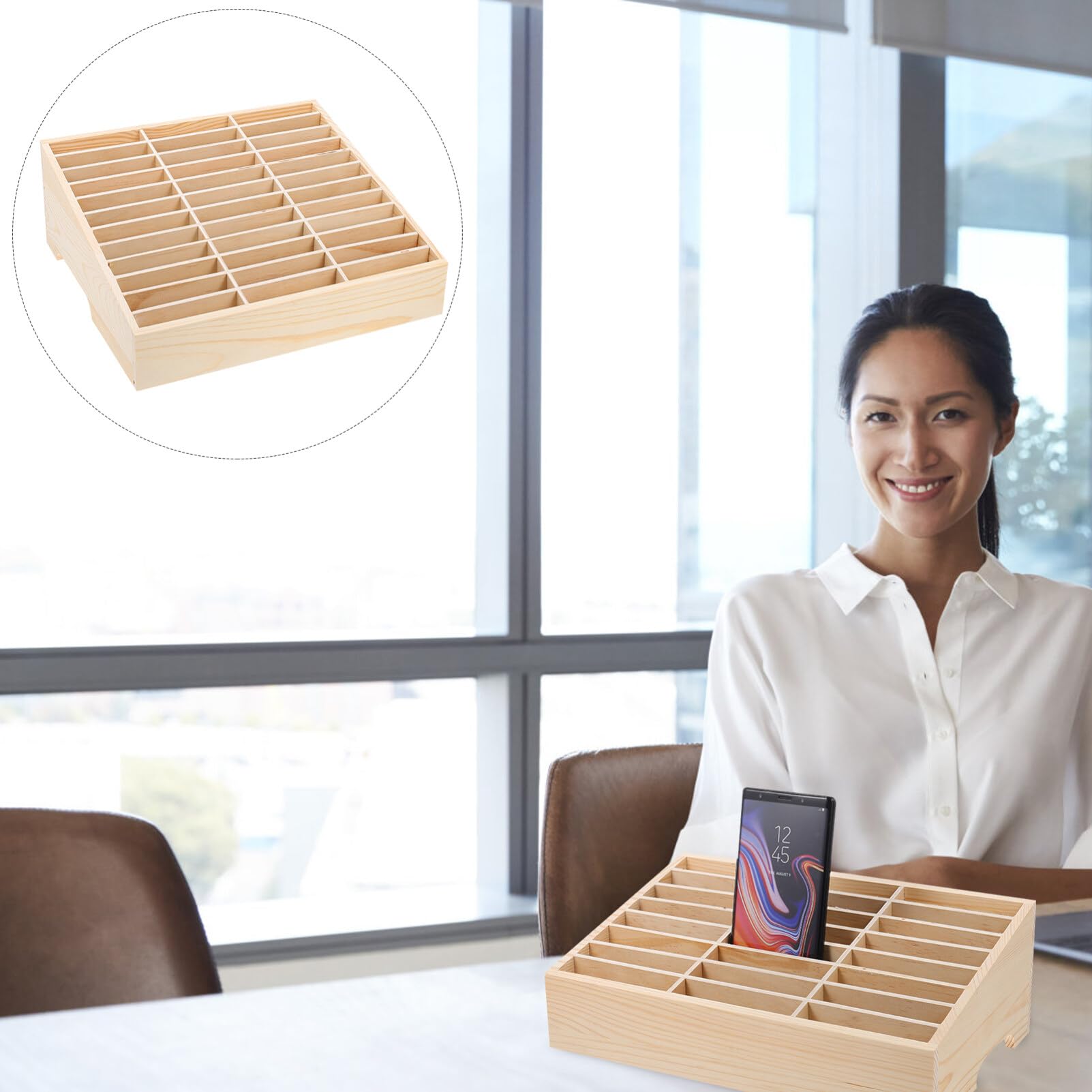 Ciieeo Organizer Per Cellulari Legno Multiple Scatola Di Stoccaggio Per Ufficio Aula Sala Riunioni e Laboratori Gestione Pratica Per Telefono e Accessori