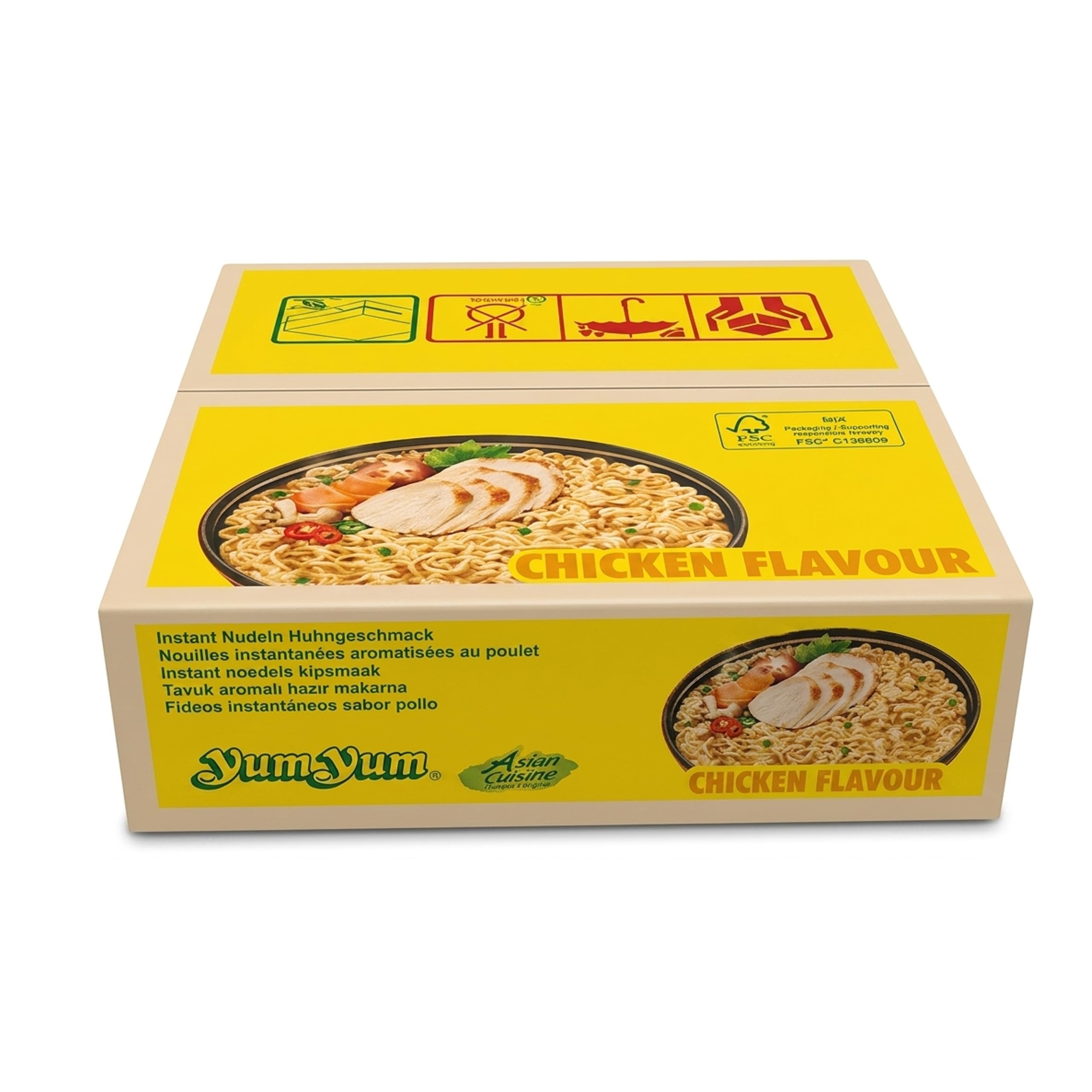 YumYum Instant Nudeln mit Hühnchengeschmack, Authentisch Thailändisches Aroma, 120x 60g, als Snack, Ideal mit Gemüse & Ei