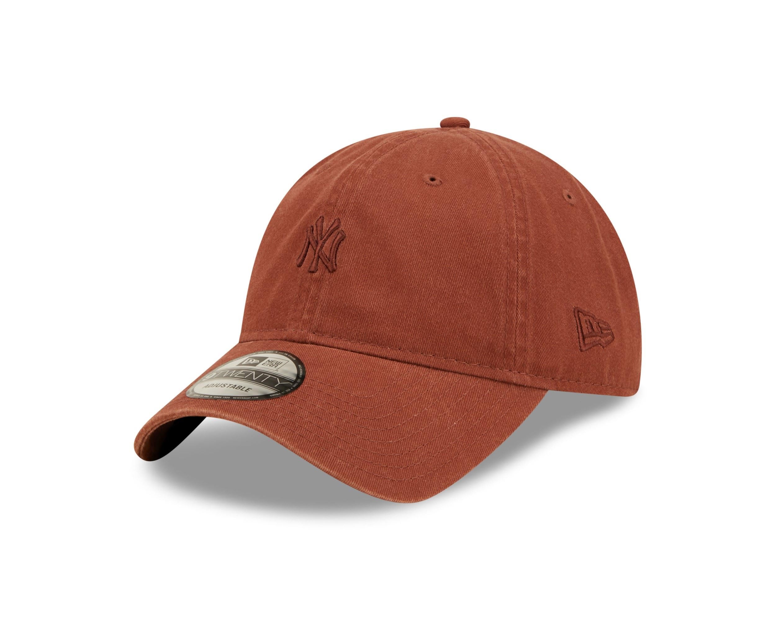 New Era New York Yankees 9Twenty Cap MLB Baseball mini Logo NY Tonal hat Adjustable Unstructured Brown
