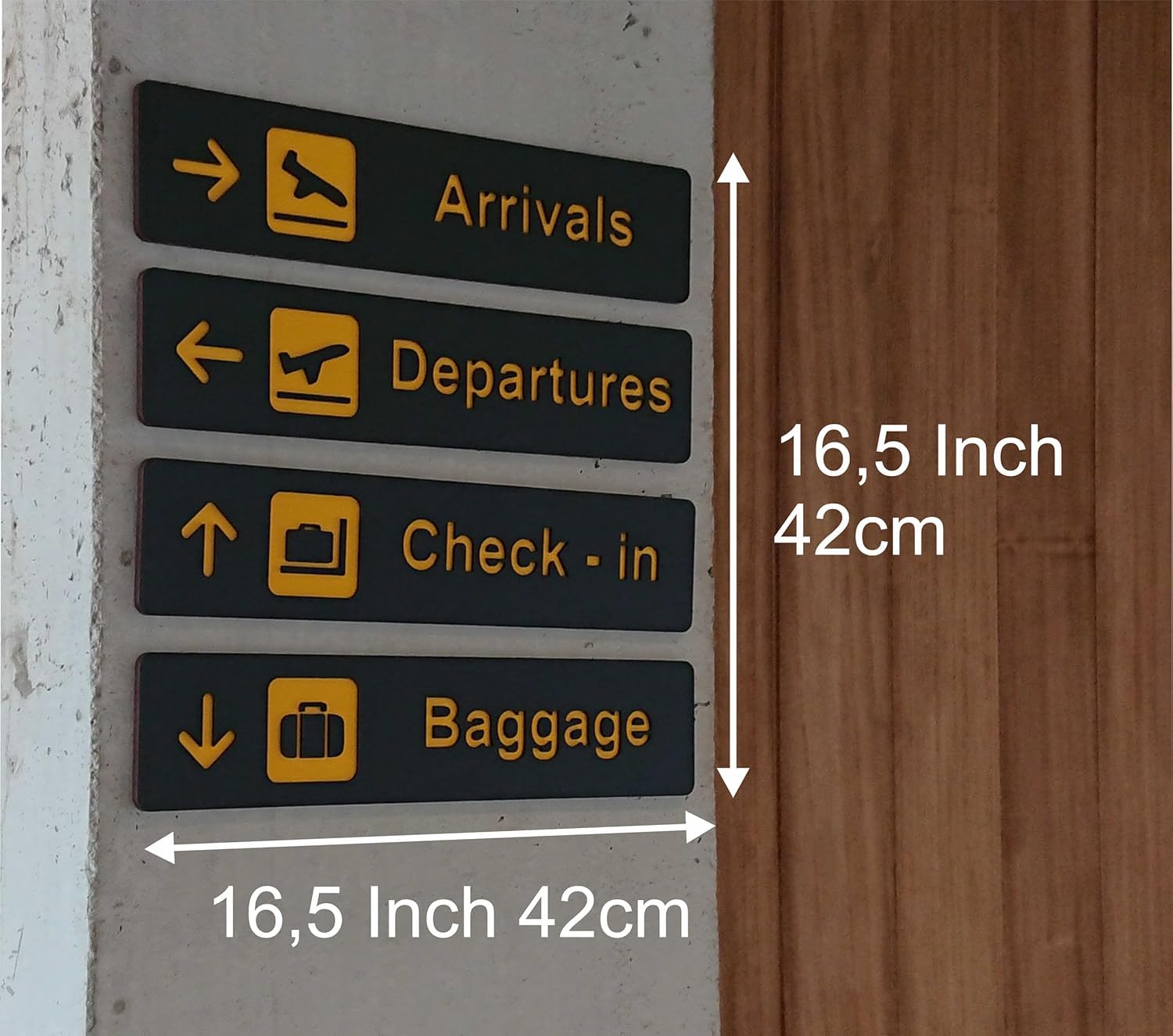 MANDALA SOUL Airport Signage Posters Pack x4, Airport Sign, Aviation, Travel-Themed, Room Decoration, Wall Art