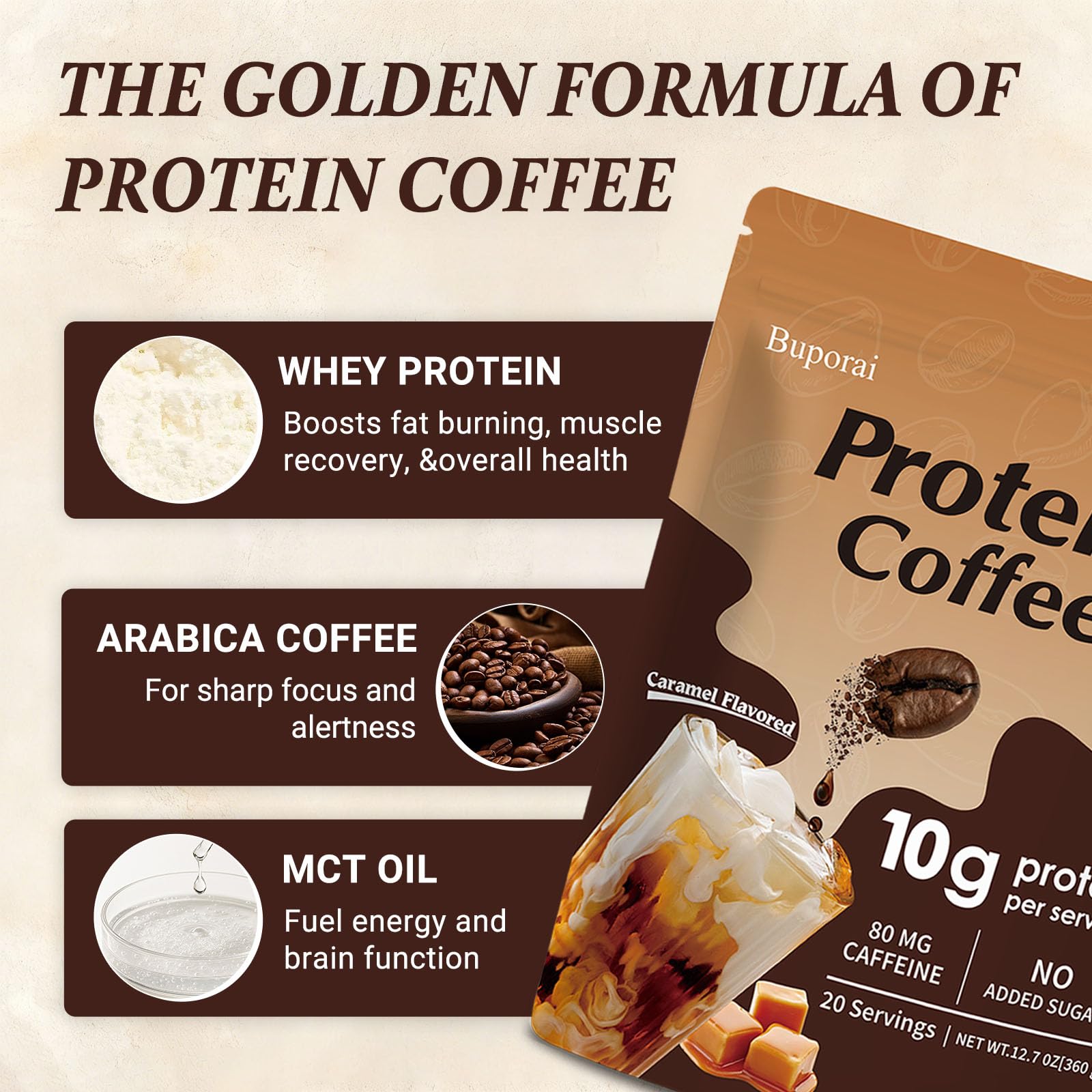 Caramel Protein Coffee Powder - Instant Iced Coffee,10 g Whey Protein — Amazon image 5