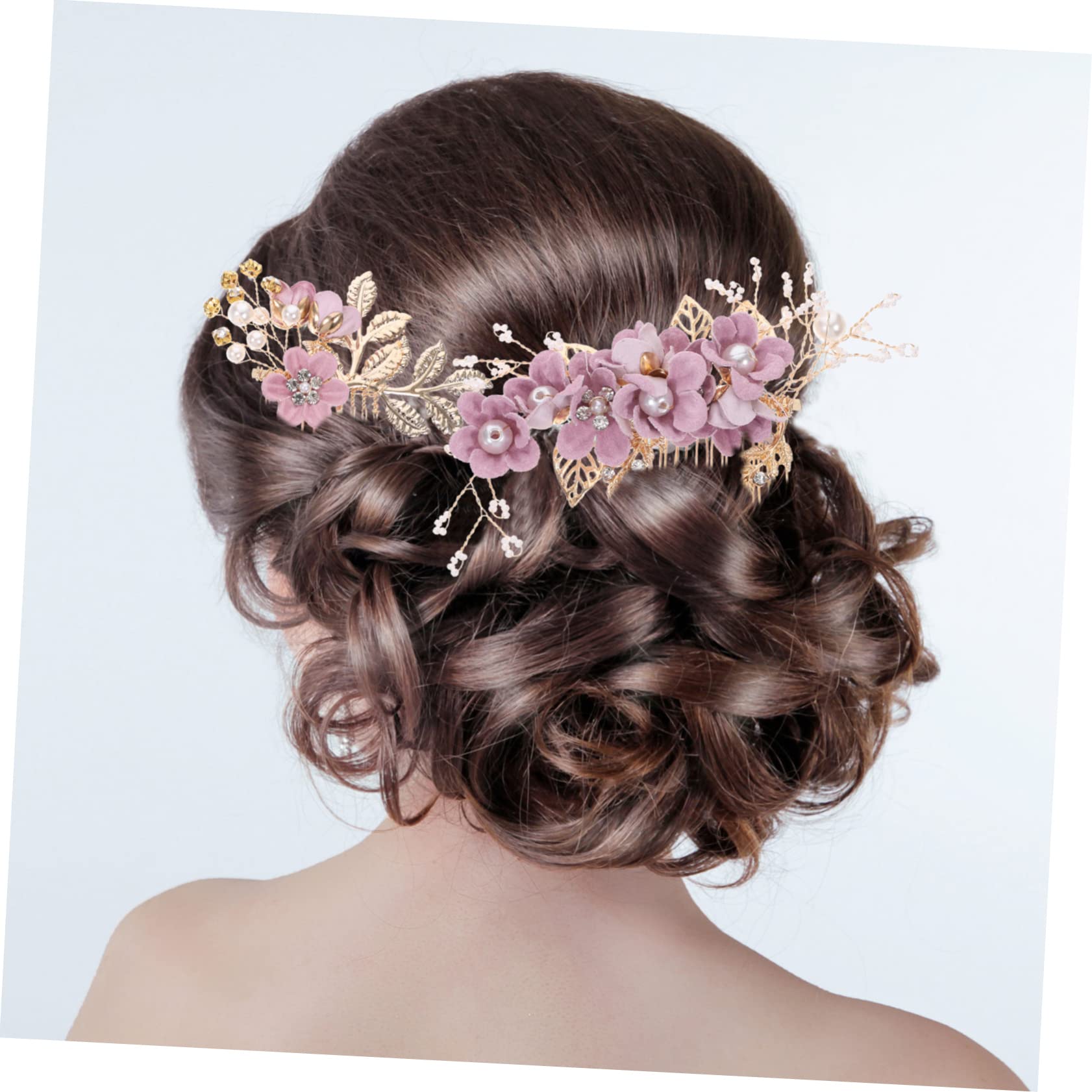 Healeved 20piezas Horquillas De Flores Para Novia Tocado Elegante De Novia Accesorios De Cabello Para Bodas Peina Decorativa Diseño Floral y Morado