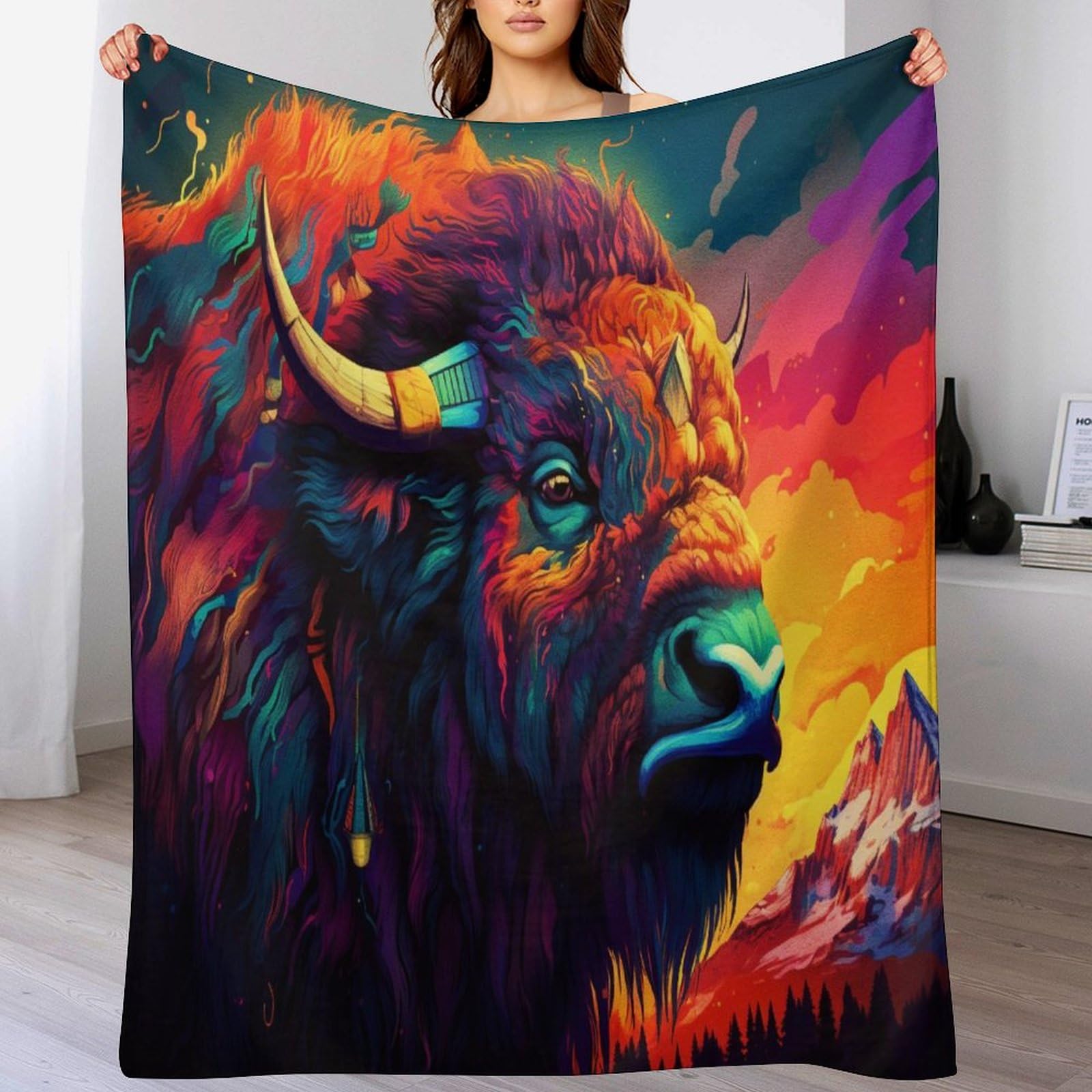 Couverture polaire bison pour vos soirées cocooning sur le canapé