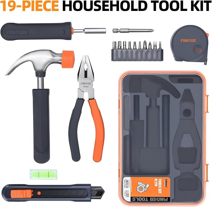 Kit de Herramientas Pequeñas 19 Piezas con Estuche Naranja miniatura 3