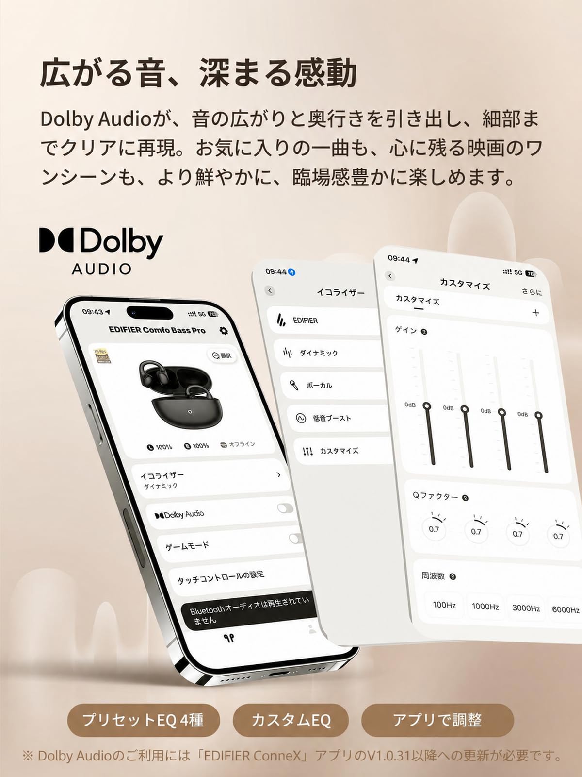 Amazon.co.jp: EDIFIER Comfo Bass Pro イヤーカフ型ワイヤレス 