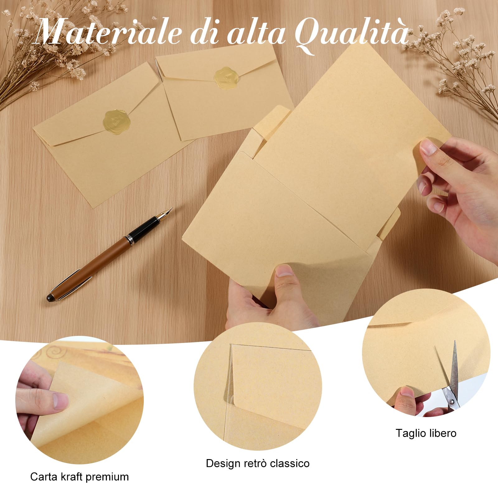 Vintage carta da lettere con buste 24 fogli per invito compleanno matrimonio
