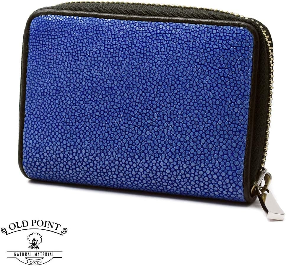 OLD POINT オールドポイント 小銭入れ 本革 エイ革 財布 多機能 ラウンドコインケース