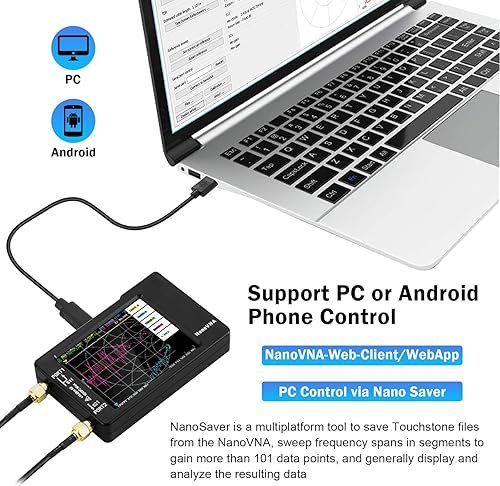 Miniatura 6 de [Actualizado] Analizador de red vectorial AURSINC NanoVNA-H 10KHz -1.5GHz Último analizador de antena HW V3.6 HF VHF UHF, medición de parámetros S,