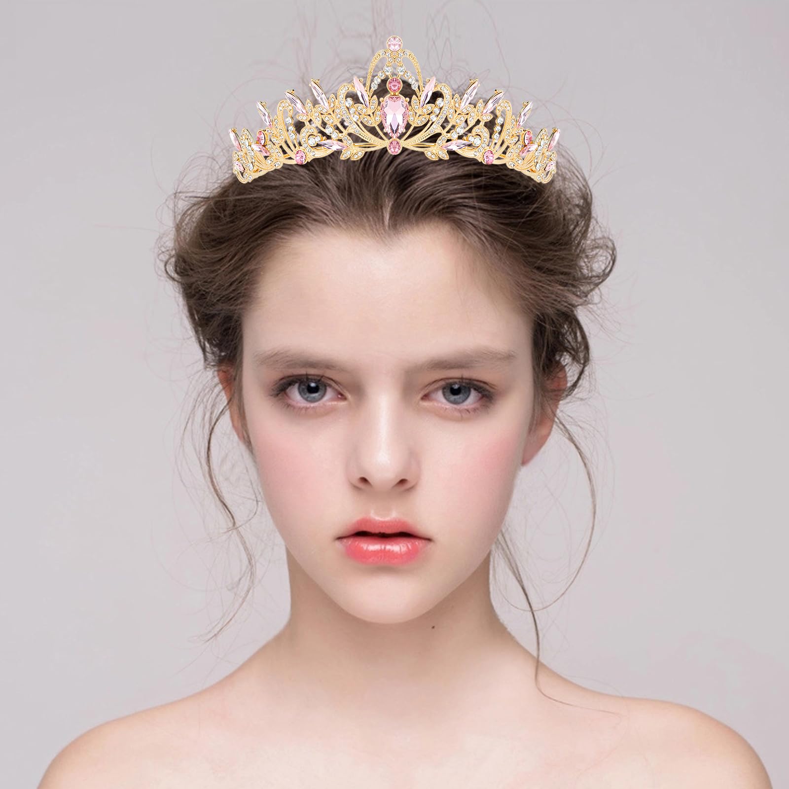 Amazon.com: CIEHER Pink Crown for Women & Girls - Pink Tiara  display picture 1