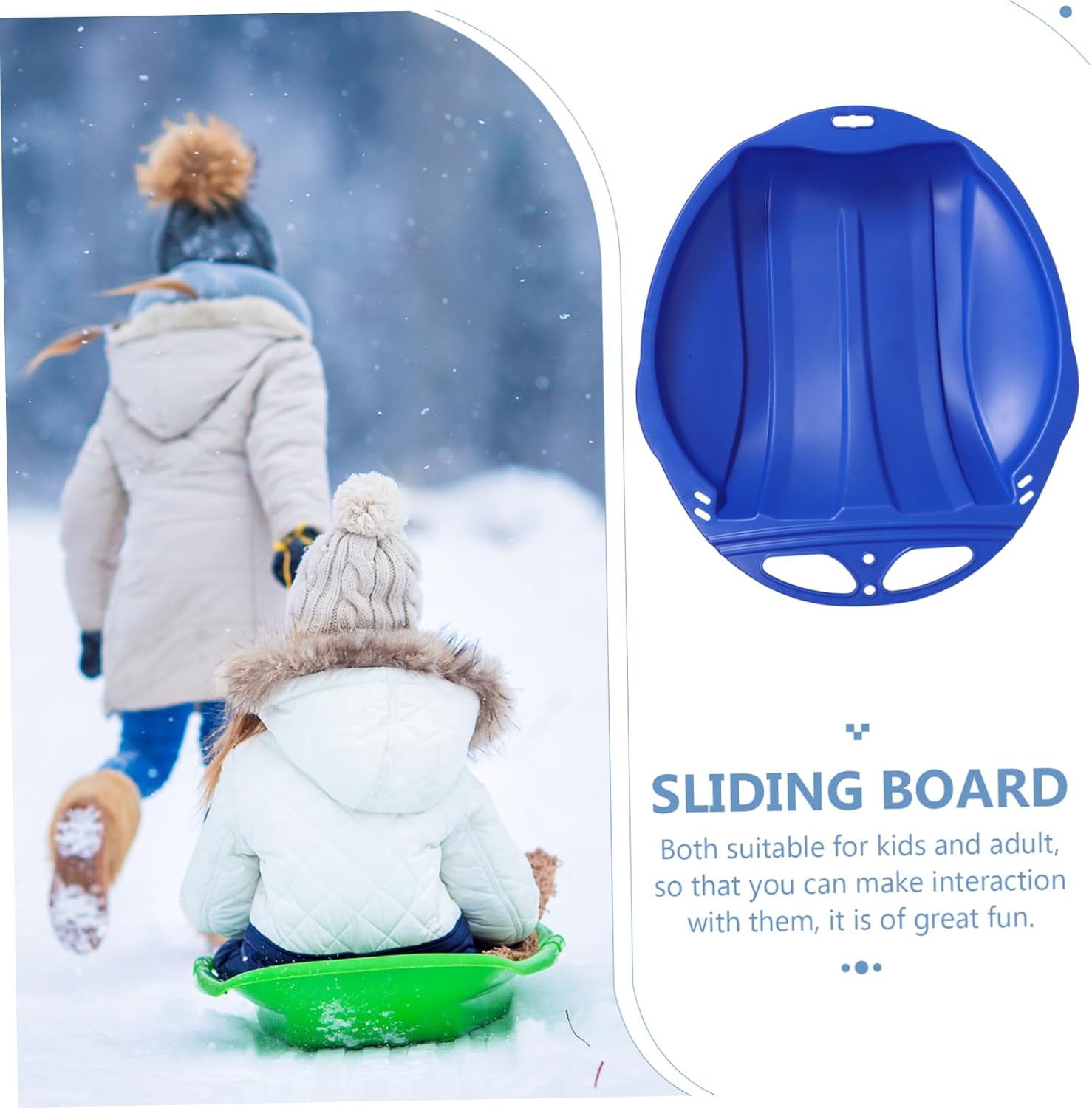SUPVOX Plastic Snow Sled for Beach and Grass Versatile Sand Sled with Handle for Boy Girl and Adults for Outdoor Fun and Group Activities