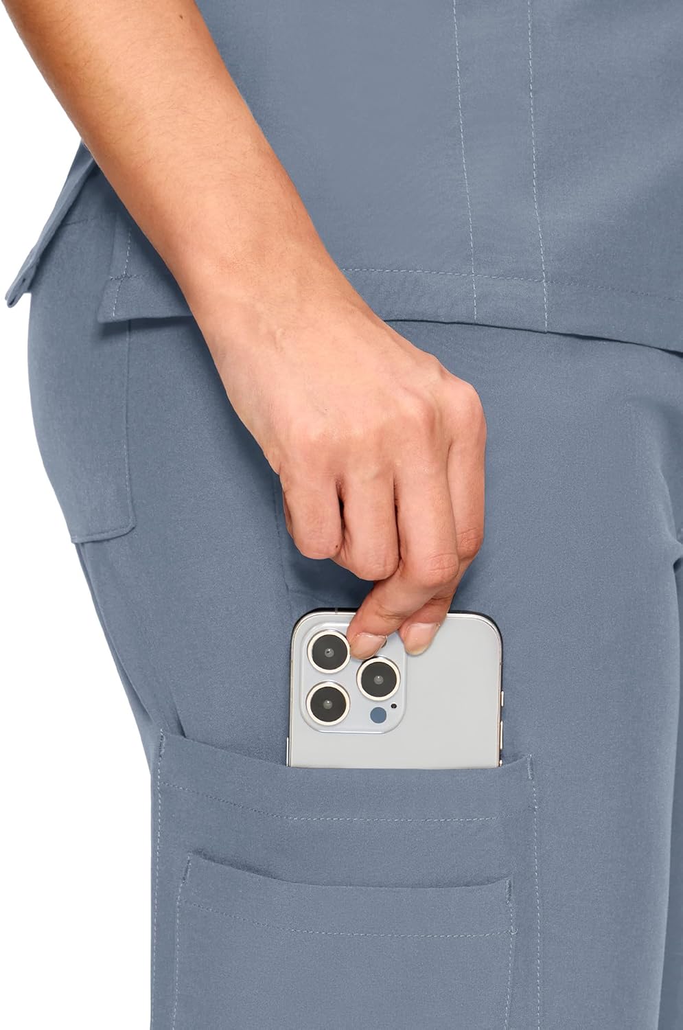 Scrubs for Women Set, Medical Women Scrubs, V-Neck Top and Straight Leg Pants with 11 Pockets (Relaxed Fit) - Image 5