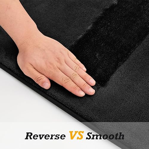 Miniatura 9 de HUXMEYSON Juego de alfombras de baño de 3 piezas, antideslizantes y de secado rápido, alfombras de baño de terciopelo ultra suave para baño, inodoro