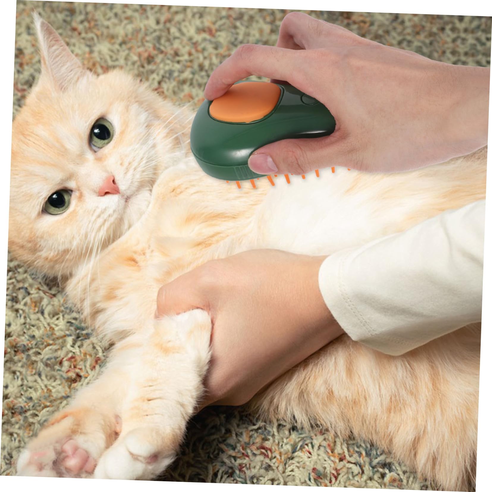 VANZACK 3piezas Cepillo De Vapor Autolimpiable Para Gatos Multifuncional Masaje y Spray De Agua Herramienta De Cuidado Para