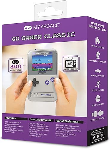 Miniatura 6 de My Arcade Go Gamer Classic-Purple consola electrónica portátil con 300 juegos, pantalla a todo color de 2.5 pulgadas, diversión para toda la familia
