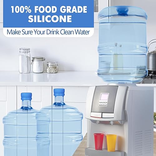 Miniatura 6 de Tapón reutilizable para jarra de agua de 3 5 galones, tapas de botella de agua de 2.165 in, tapas de silicona de repuesto antisalpicaduras, paquete