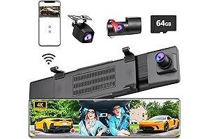 Ultimate Triple-Mirror Guard: Udatuhao 12" 4K Front, 1080P Inside and Rear Dash Cam