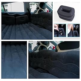 Onirii Inflatable Car Air Mattress Back Seat Bed with Air Pump,Portable Thickened Car Travel Camping Sleeping Air Mattress Blow Up Bed for Car Universal SUV