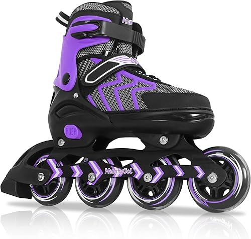 MammyGol Patines en línea para adultos y niños, patines ajustables, agresivos y duraderos con ruedas gigantes, patines de alto rendimiento para