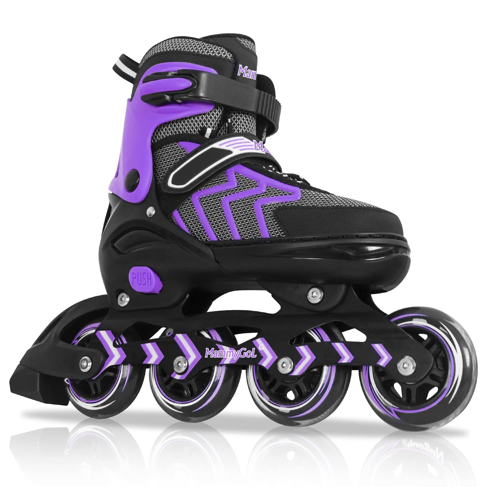 MammyGol Inline Skates for Adults Kids, Adjustable Aggressive Durable Roller Skates with Giant Wheels, High Performance Skates for Men Women Boys Girls
