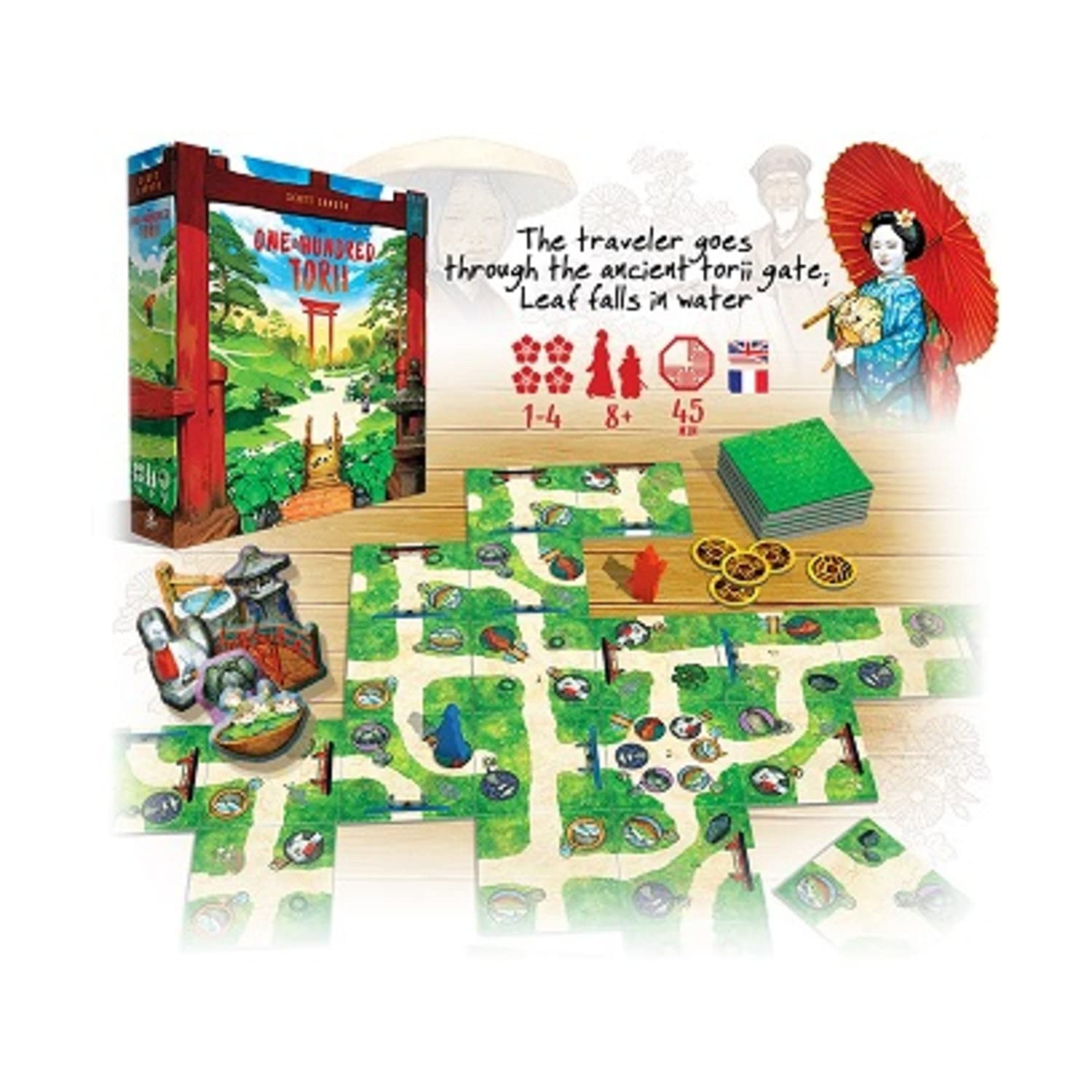 Pencil First Games The One Hundred Torii Board Game – A Beautiful, Serene Tile-Laying Game in a Japanese Garden by Pencil First Games for 1-4 Players