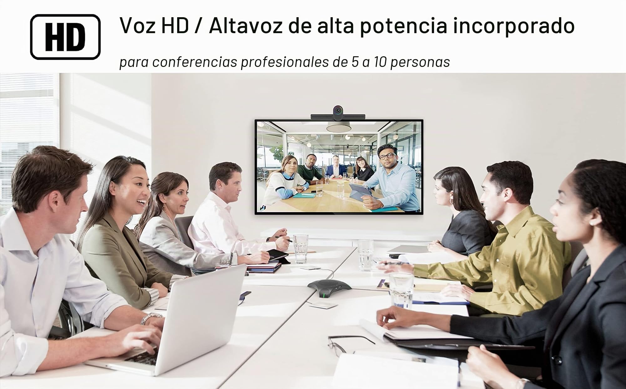 Octopus Altavoz y micrófono de Llamada de Conferencia -micrófono omnidireccional USB para Sala de reuniones u Oficina de teletrabajo