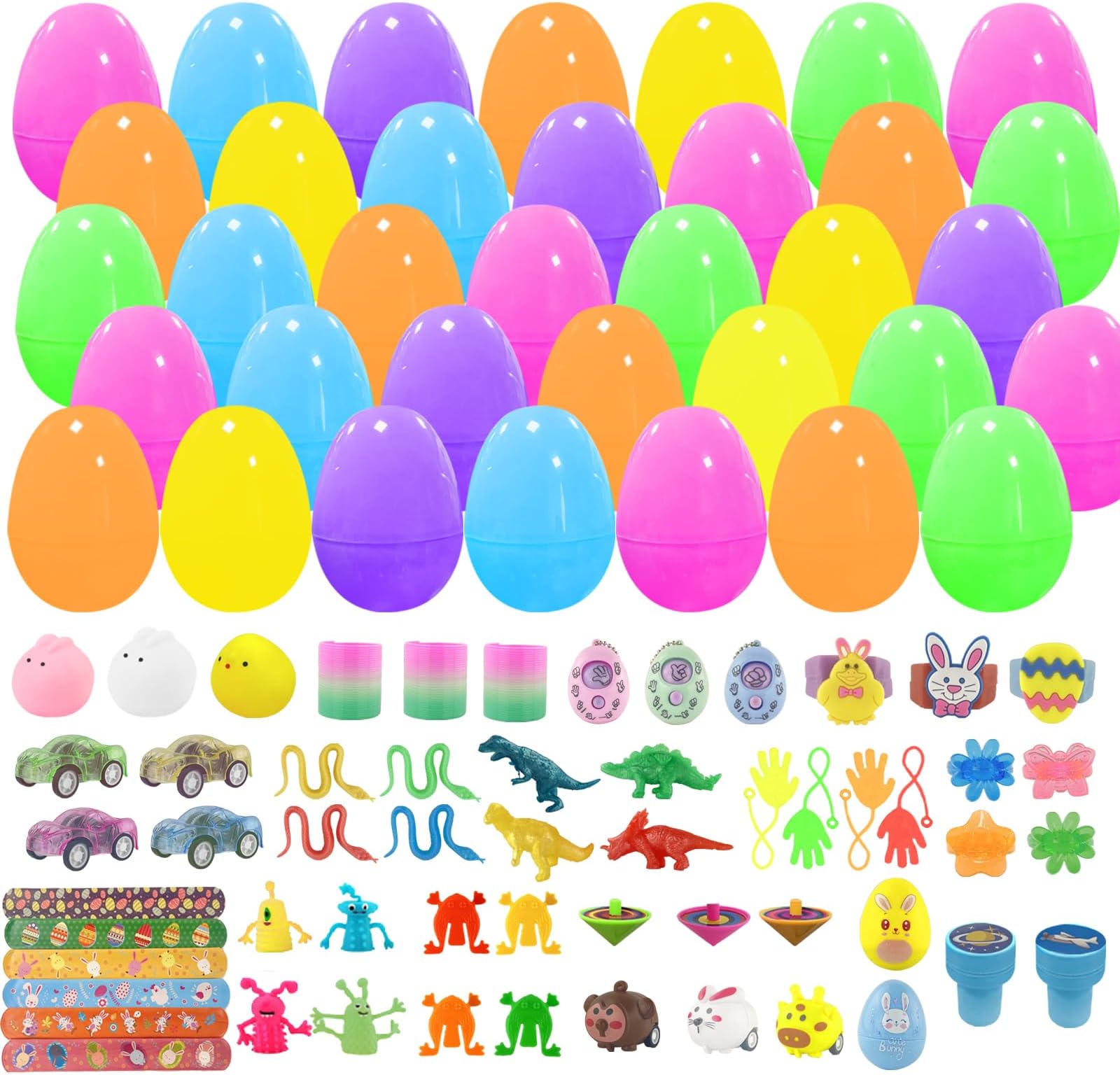 48PCS Easter Eggs Hunt Kit, Kinder Surprise Egg with Novelty Toys Colorful Eggs Easter Blind Box Toys for Easter Party Favors Hunt Games Easter Gifts for Kids Basket Stuffers Fillers, Pink