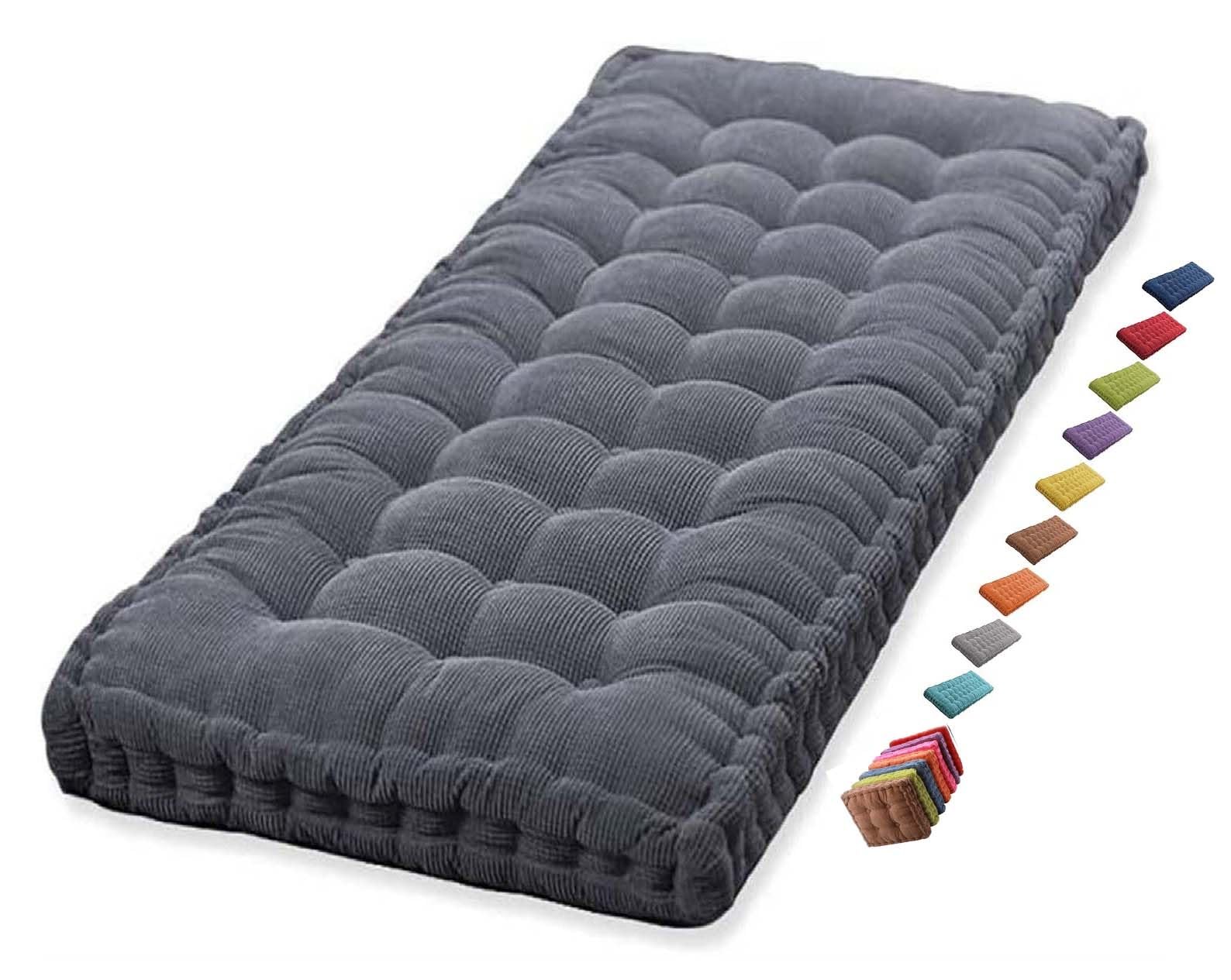 Cuscino per Panca da Giardino, 120x40, 100x40, a 1/2-3 posti, Cuscini per Mobili da Interno Esterno Cuscino Spesso per Sedili Pranzo Giardino Cucina Legno Sedie Sdraio Altalena Patio(Dark Grey 1c,155x
