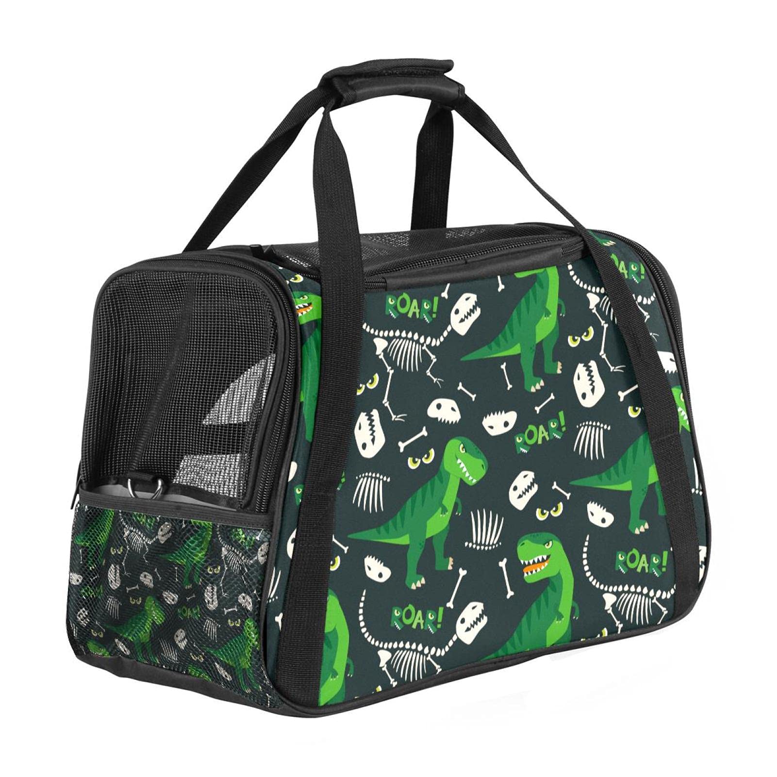 Sac de transport pour chat et chien cabine avion voyage confortable motif dinosaure