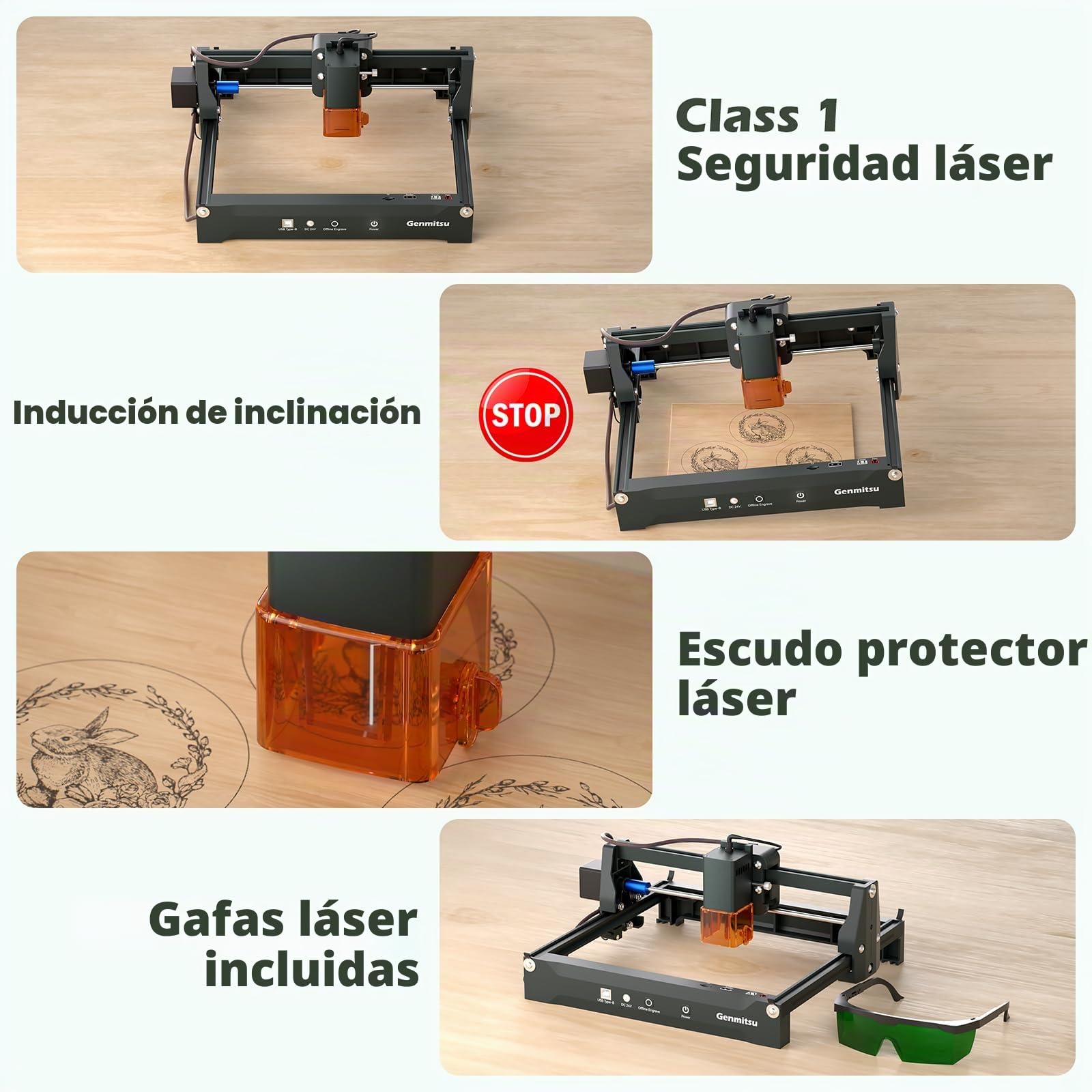 Genmitsu Kortek Grabadora Laser 10W, Cortadora CNC 200x150 mm