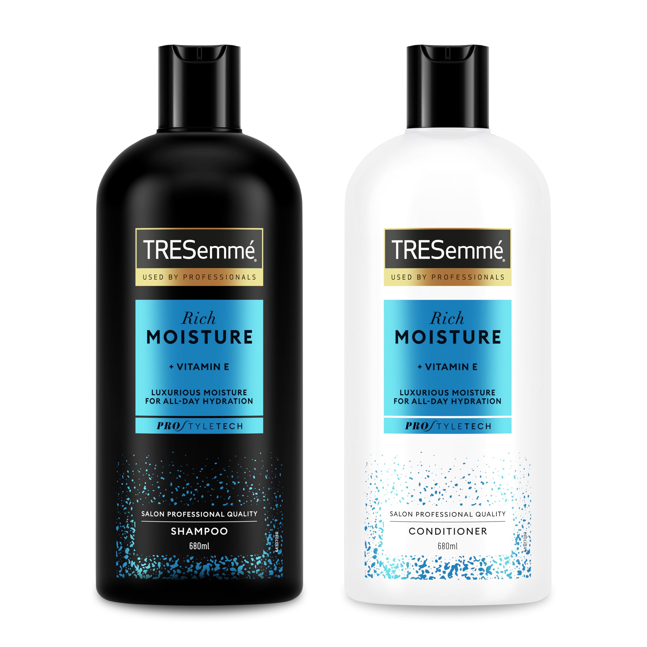 TRESemmé Rich Moisture Shampoo, Conditioner Set, Hydrating Formula With Vitamin E for Dry Damaged Hair, Salon Quality