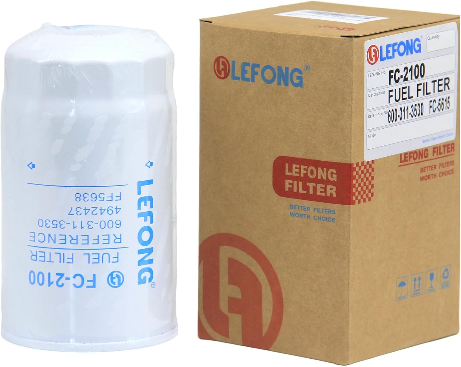 FC-2100 Fuel Filter Replace MIU805005, 129A00-55800-HD, 129A00-55800, WF10176, BF9910 Fits Yanmar 4TNV98 4TNV98T-ZSBV2 3JH40 4JH45 4JH57 4JH80 4JH110 Engine John Deere Excavator 50G 60G 75G 85G