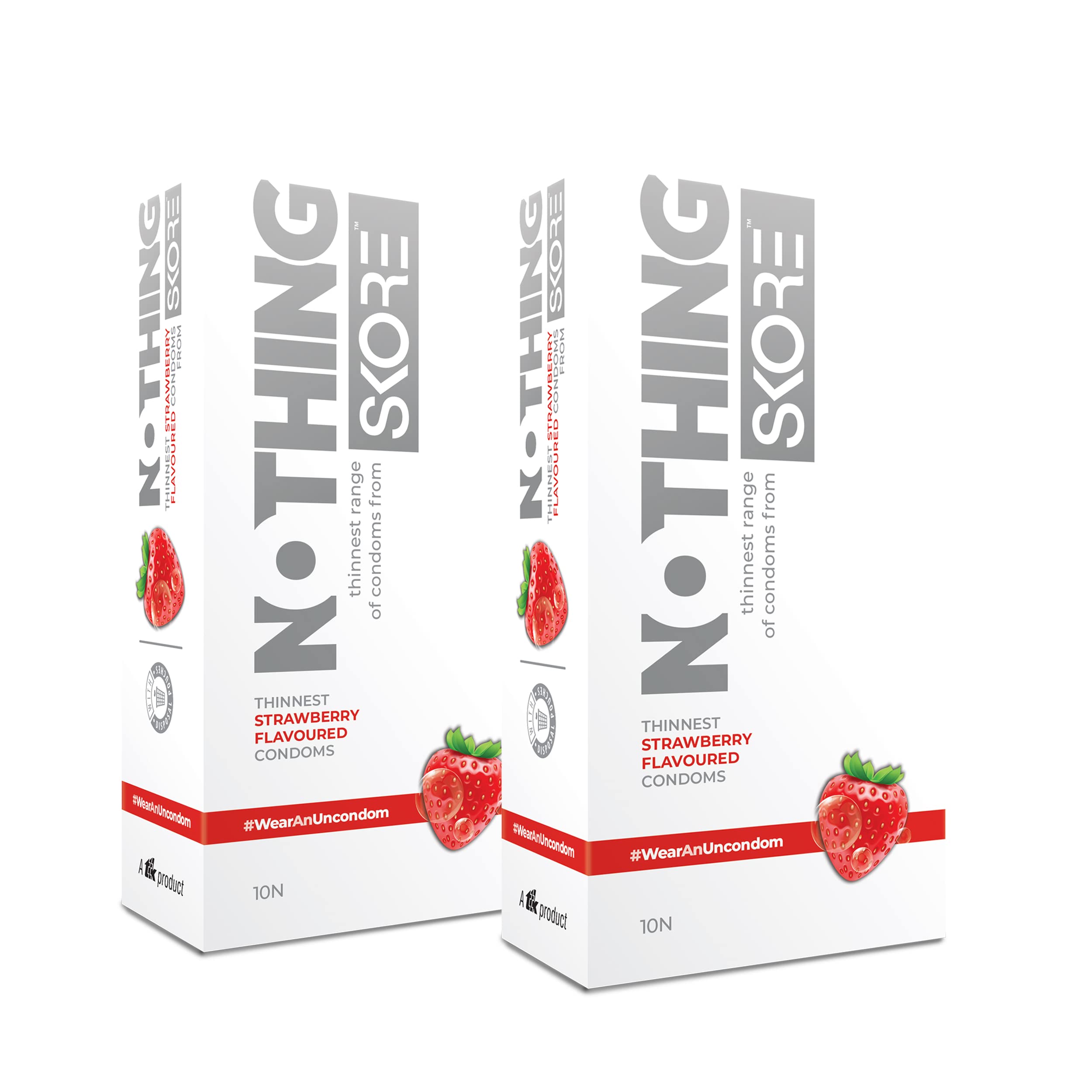 Skore Nothing Thinnest Pleasure Condoms |Flavored Strawberry |with Disposal Pouches| pack of 2 | 10's each-picture-20