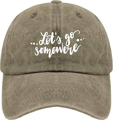 devor Dad Hats Let's go to somewere Dad Hat, Funny Baseball Caps for Women