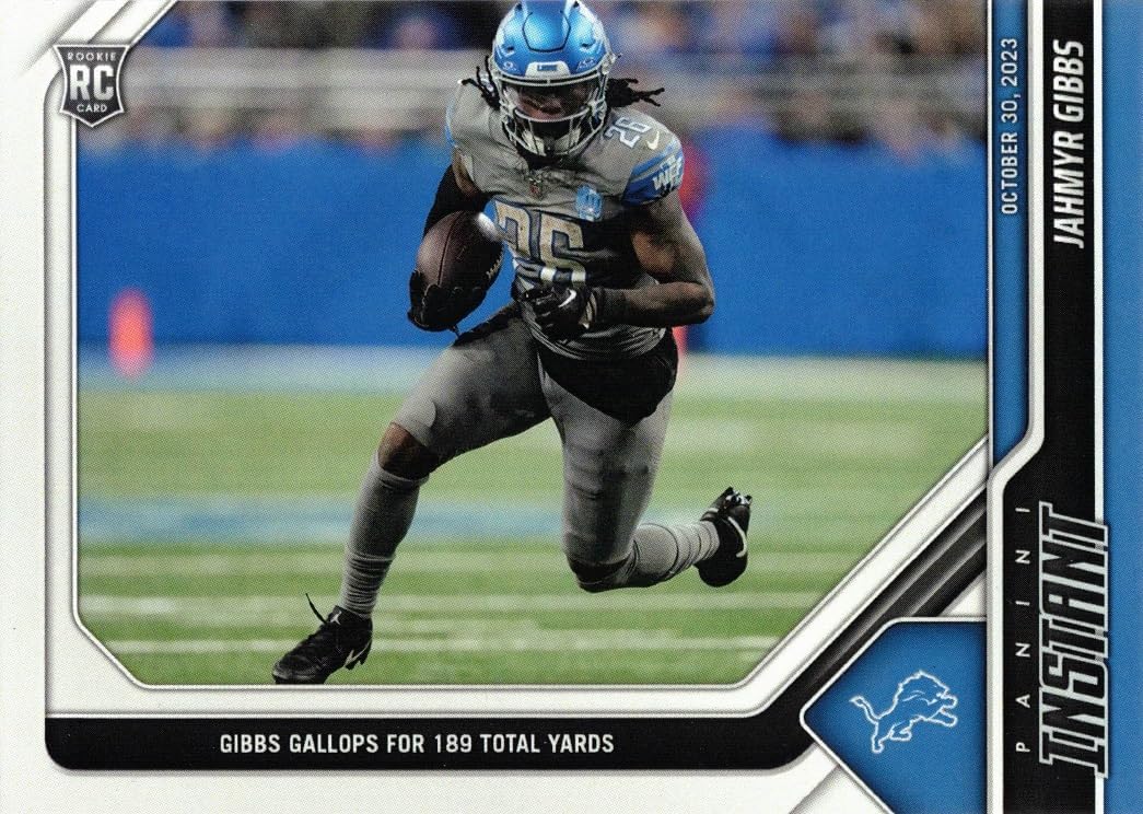 2023 Panini Instant Football #32 Jahmyr Gibbs Rookie Card Lions - Only 232 made