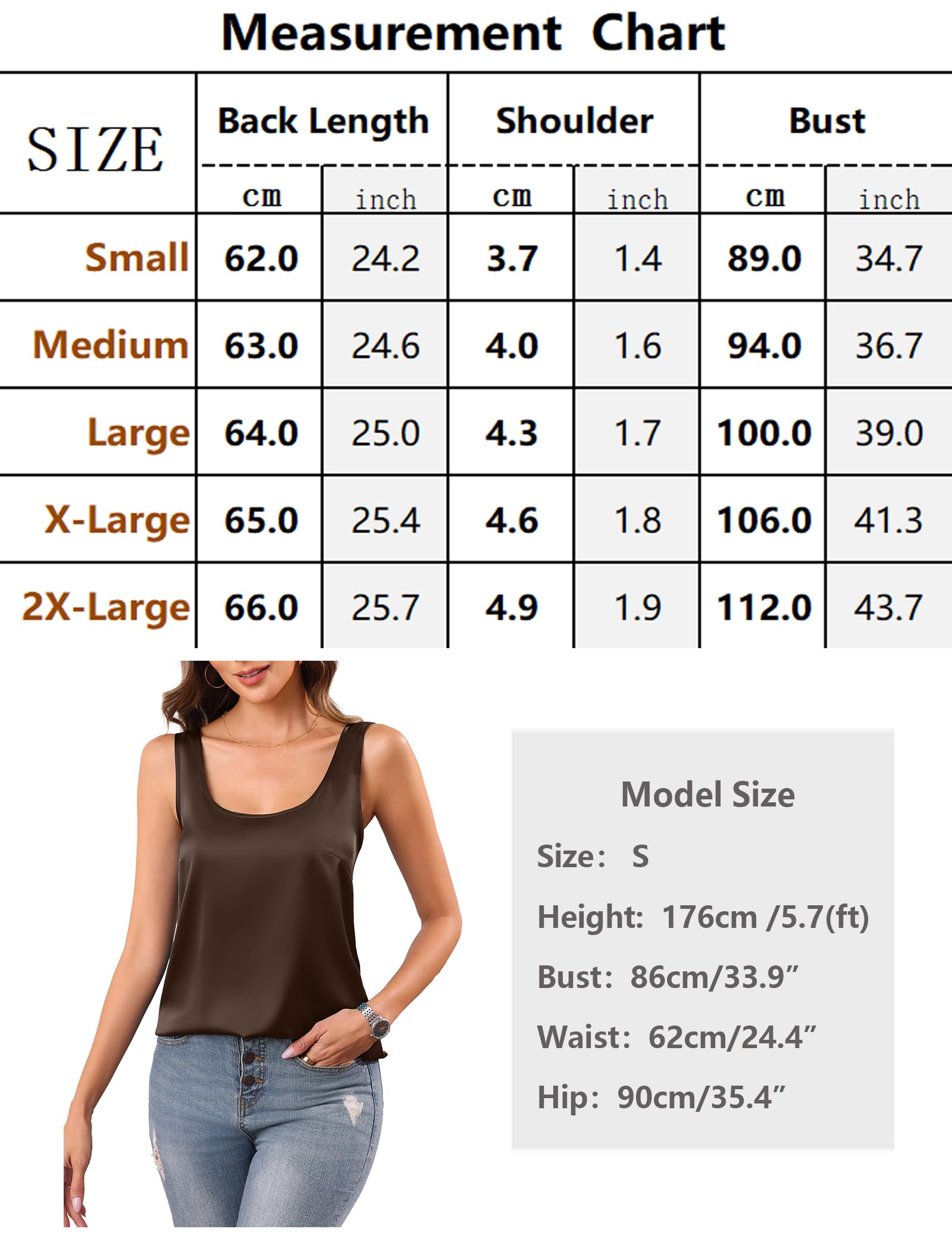 Aottori Camiseta Sin Mangas Satén Mujer Verano Básico Cuello U Suelto Elegante Top Liso Elástico Camisola Casual — view 6